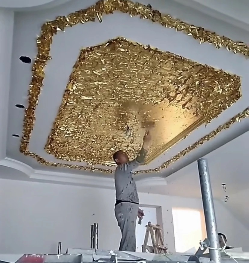 Hot Sell 14.2*13.5 cm 1000 Sheets B Gold Taiwan Gold Foil Leaf For Decorating Wall Art Crafts Furniture