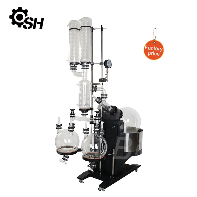 Industrial 5l 10l 20l 50l 100l Vacuum Distillation Roovap Essential Oil Distiller Dual Condenser Rotary Evaporator