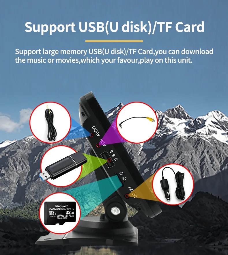 Universal 7 inch Car Radio Multimedia Video Player Wireless Carplay And Wireless Android Auto Touch Screen