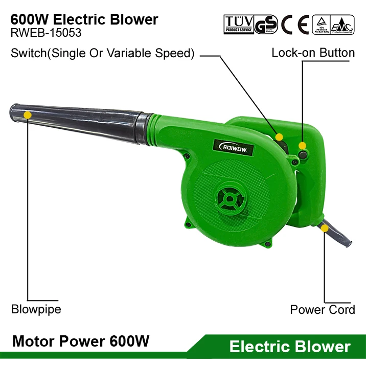 600W Electric Air Blower Car Dust Leaf Grass Garden Yard Portable Electric Blower Machine Handheld Small Mini Power Blowers