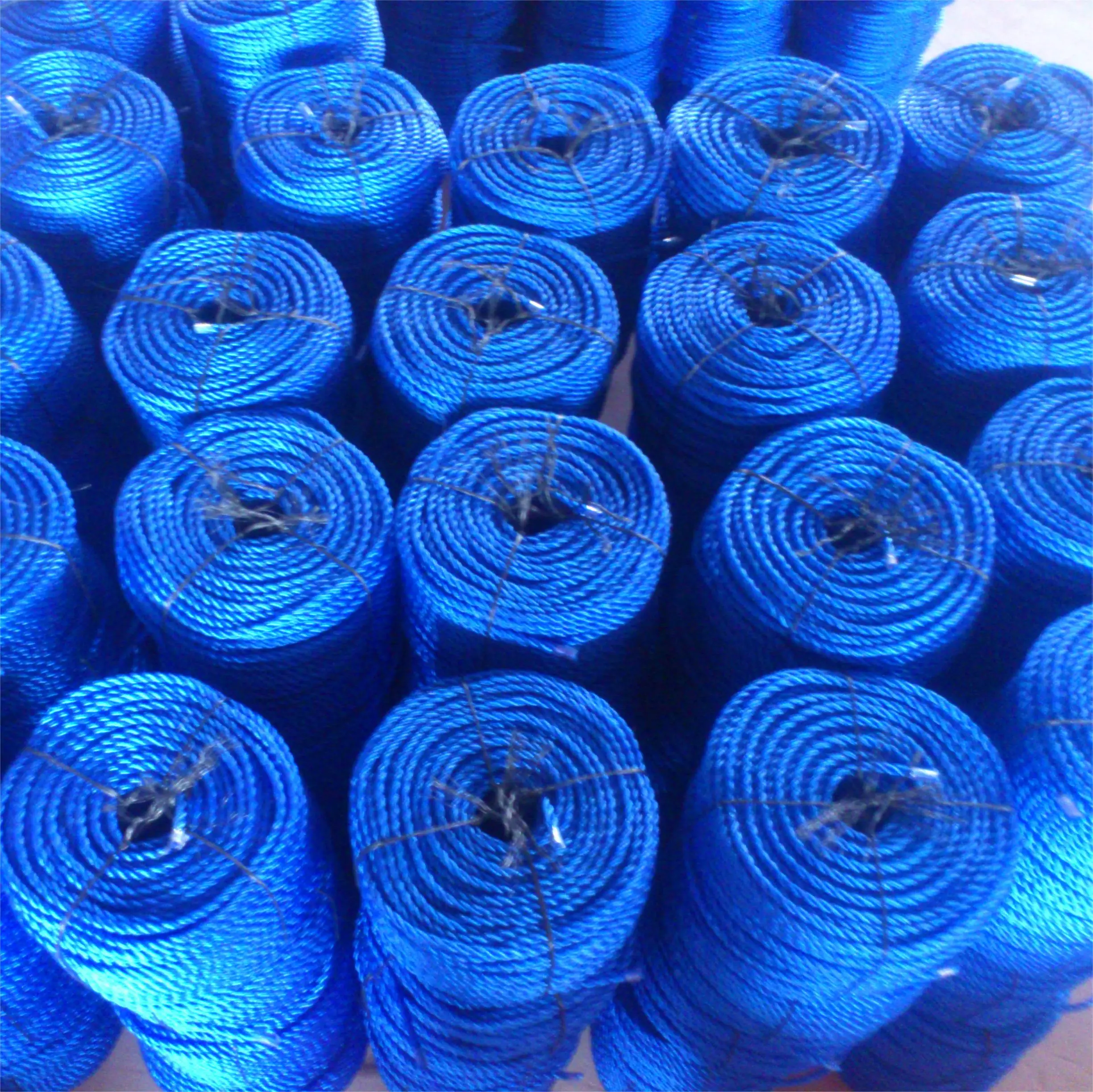 Fishing Rope 100 M /Roll  Plastic Packaging Rope PP/PE Twisted Cord 3/4 Strands Yellow/Black