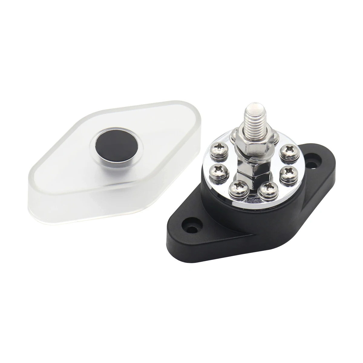 Amomd 8-Way 300A Copper round Busbar with Cover Terminal Blocks for Electrical Connections