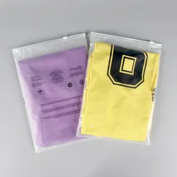 Wholesale Frosted Pe Slider Zipper Poly Bag Plastic T-shirt Zip Lock Custom Clothing Packaging Bag