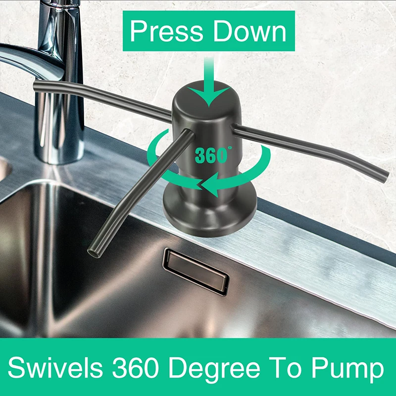 Kitchen Accessories Stainless Steel Pump Head Lotion Dispenser Stainless Steel Sink Soap Dispenser