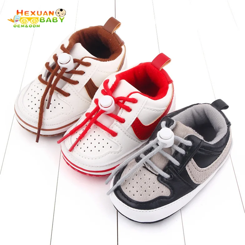 Wholesale Baby Boy Canvas and Pu Leather Soft Shoes 6-18
