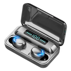 Hot Sale 8D hifi true stereo auriculares bt 5.0 waterproof ipx7 wireless headset earphone earbuds tws F9 with power bank