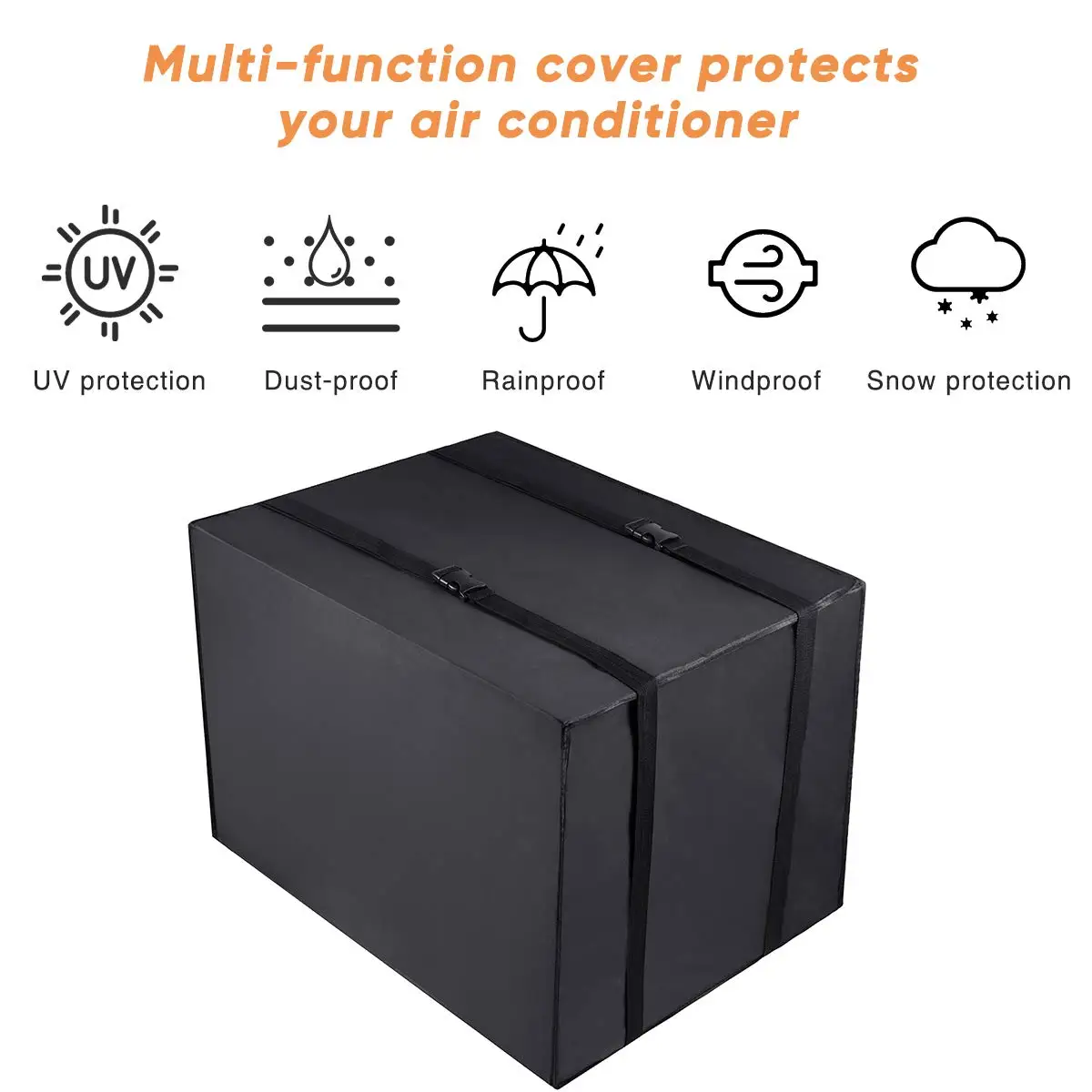 Airlock Window Seal Cover Outdoor Outside Window AC Unit Cover Black Dust-Proof Waterproof Window Air Conditioner Cover