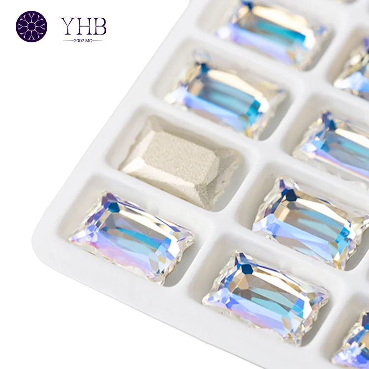 New Shape Jewelry Loose Crystal Stone Top Quality Colorful Glass Sew-On Rectangle Rhinestone