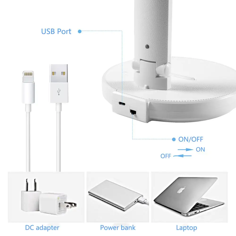Flexible Dimmable Modern Office Lamp Touch Light Decorate Hotel Reading Study Led Desk Table Lamp With USB and holder