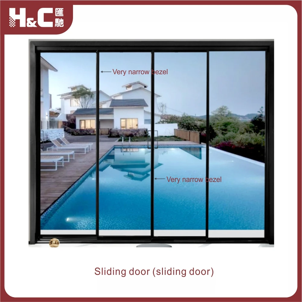 Glass aluminum alloy partition magnetic automatic sliding door smart glass door