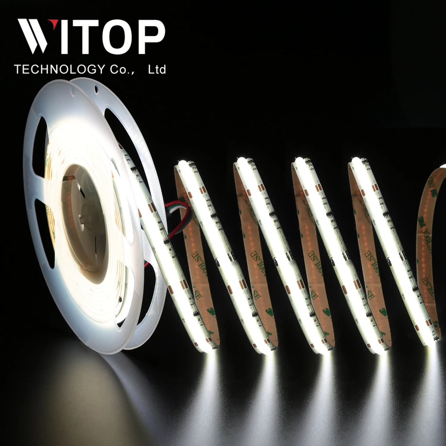 New Arrival 12V 24V 2700k-6500k 576LEDS/M Chips No Lighting Dot COB LED Strip