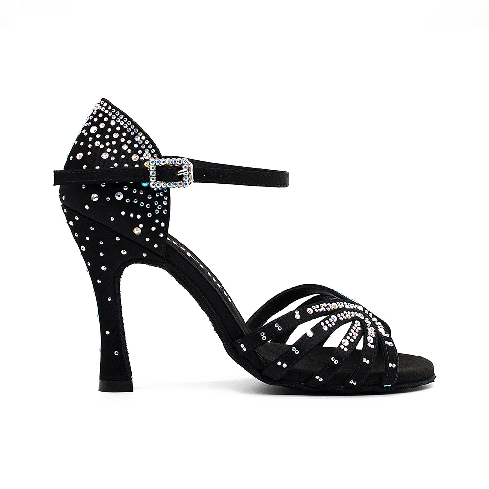 Suphini Latest Starry Crystal Flare Heel dance women social heels salsa shoes latin dancing shoes