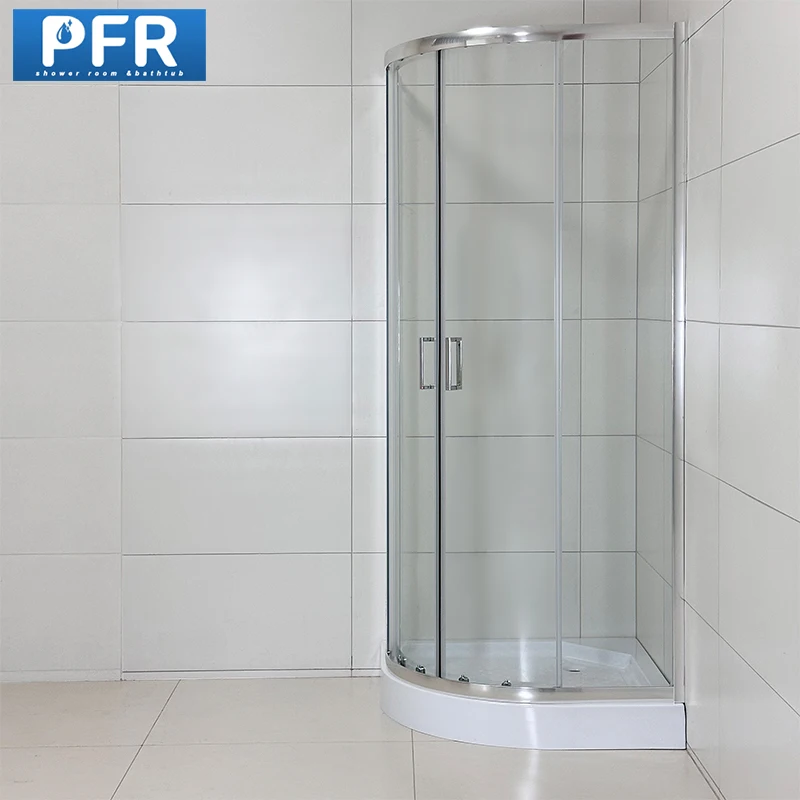 Modern 6mm Tempered Glass Sliding Shower Cabin with Stainless Frame Waterproof   for Home or Hotel Use