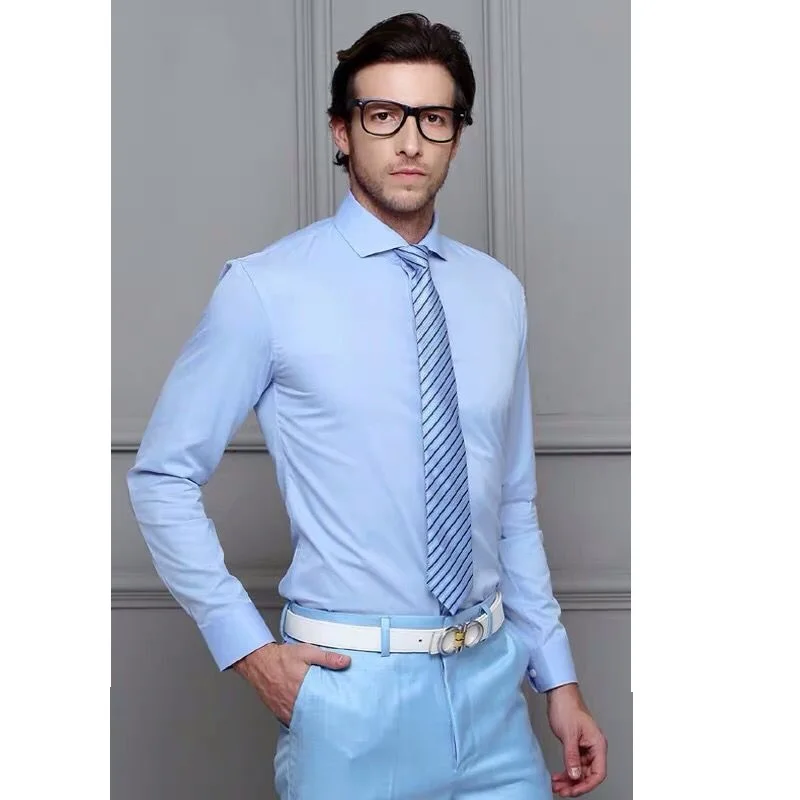 Высокое качество 100% хлопок Оксфорд с длинным рукавом мужская рубашка для мужчин YS050