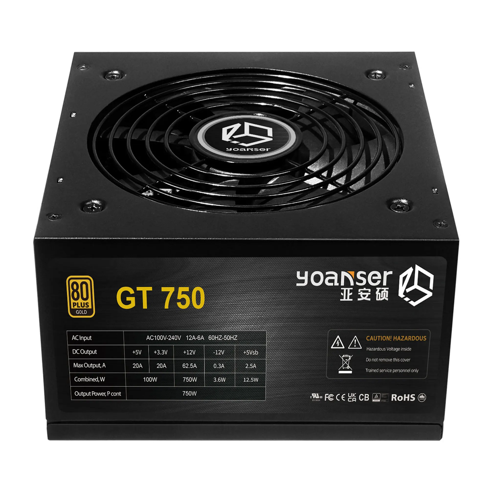 Лидер продаж GT серии 750 Вт 80 плюс золото сертифицированные блоки питания