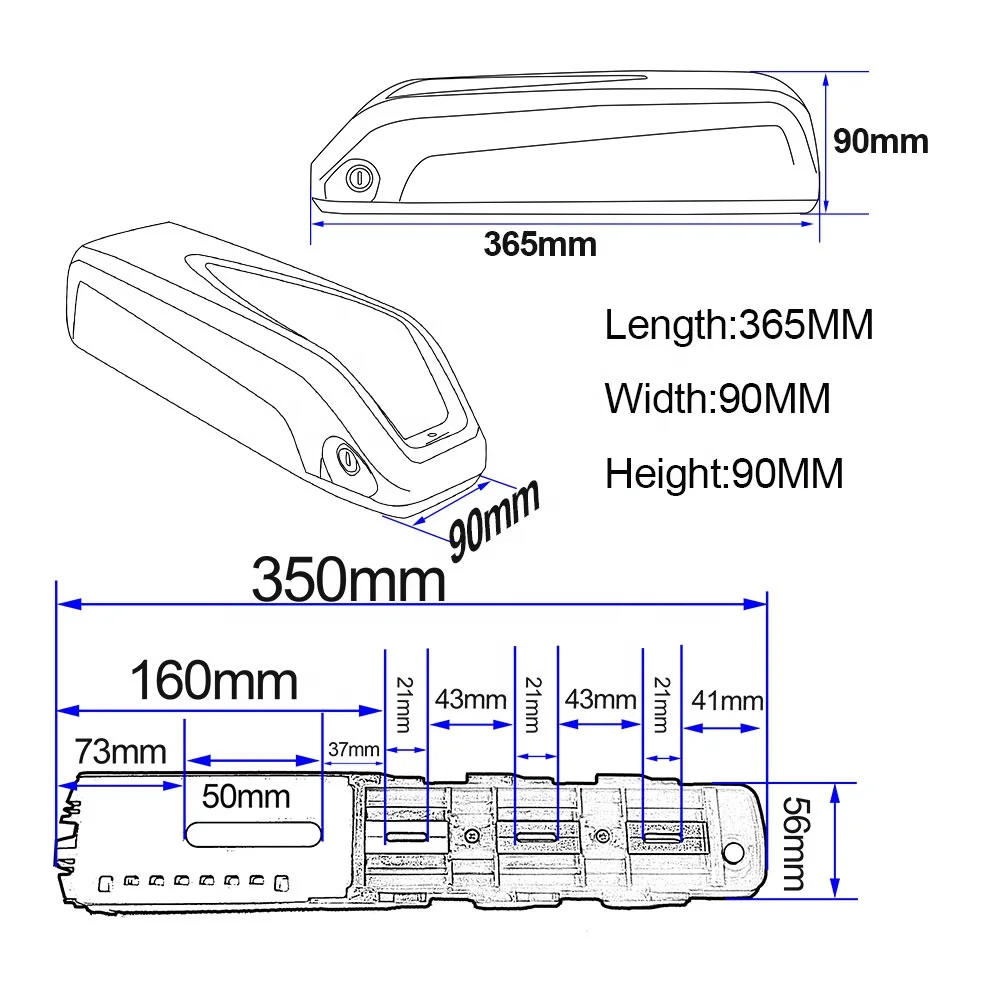 bateria de litio para bicicleta electrica, paquete de 18650 celdas, 52V, 14Ah, 48V, 36V, 12Ah, 15,6ah, 17Ah, 20Ah