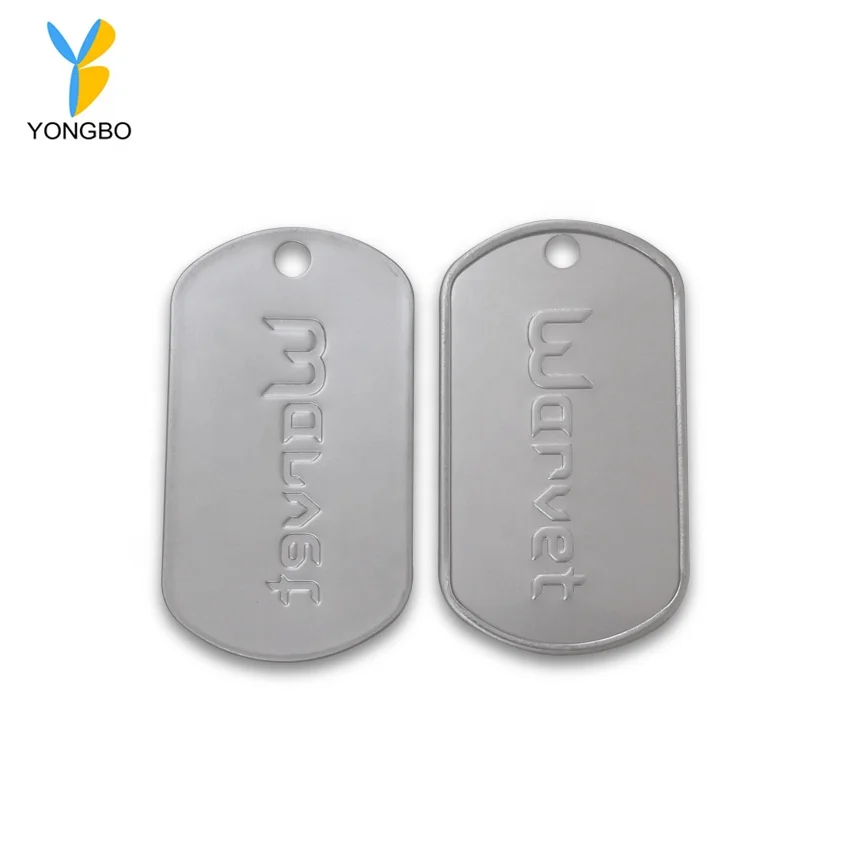 Manufacture 304 Stainless Steel Dog Tag With Matt Silver Or Shinny Silver Surface Finishing
