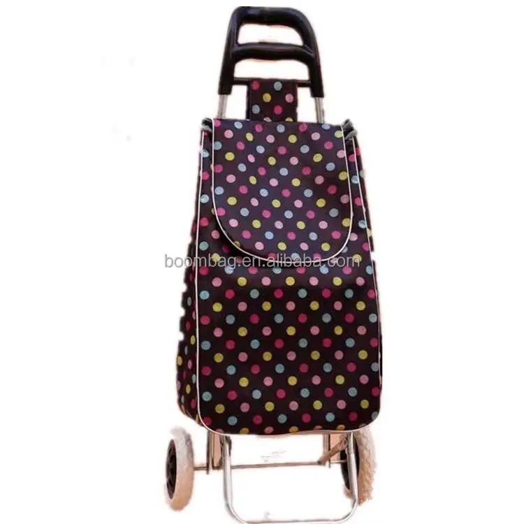 Folding Wheeled Shopping Trolley Festival Bag Strong Waterproof Lightweight Rolling Grocery Shopping Cart
