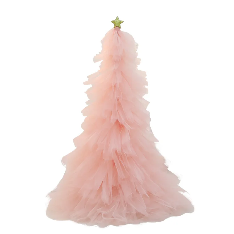 Wholesale Christmas Ins Blue Mini Mesh Christmas Tree Creative Girl Heart Pink DIY Desktop Decoration