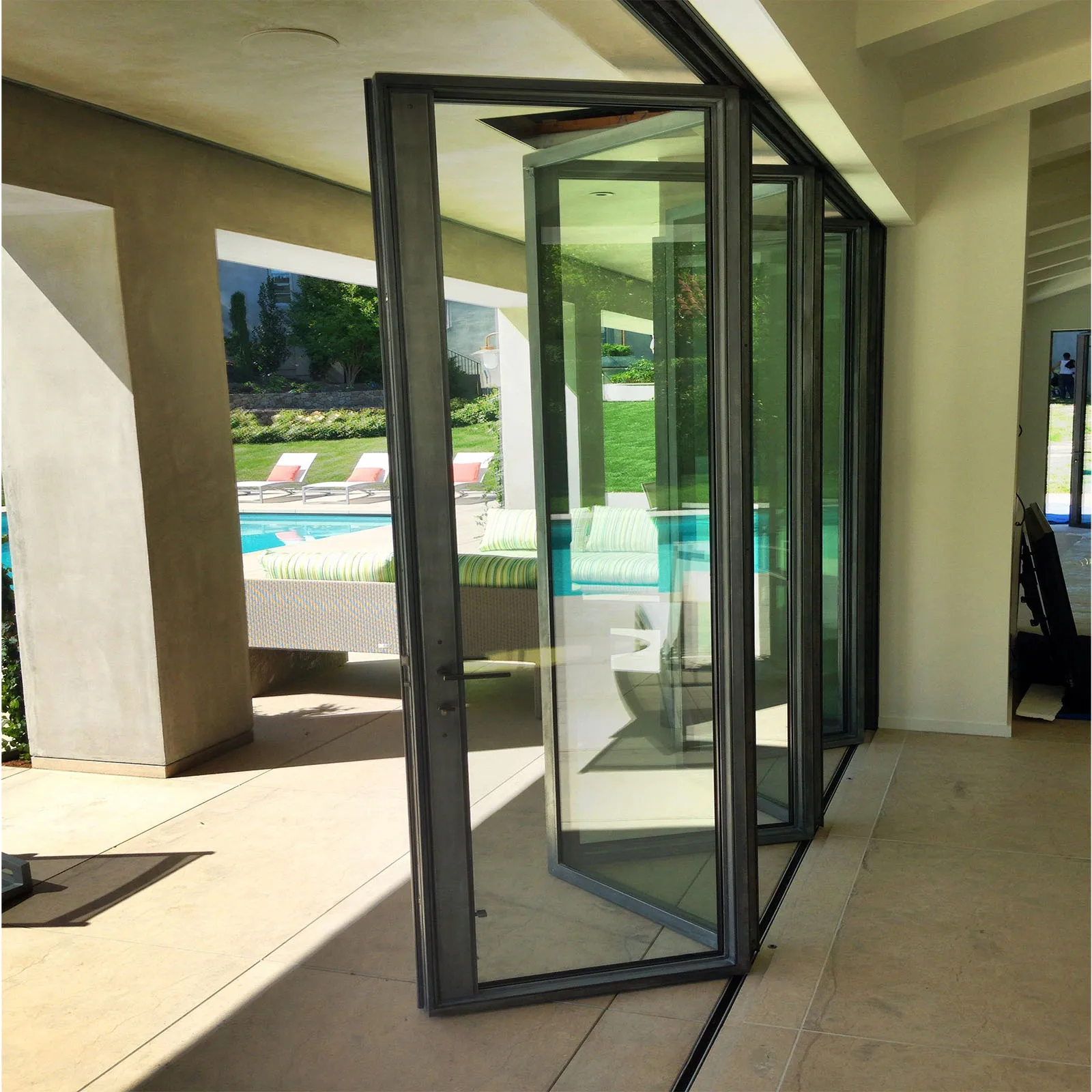 D-TOP SHENZHEN 2023 soundproof folding kitchen and room doors bifold aluminum folding door aluminum folding door for house