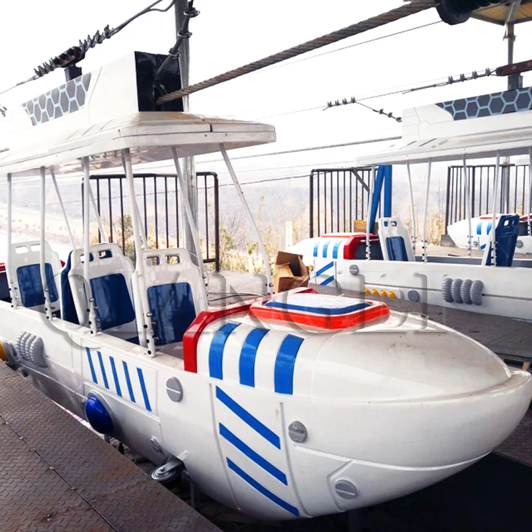 Aerial Ropeway System Large Outdoor Adventure Ropeway Cable Car Spacecraft Airship Rides Airship Cableway