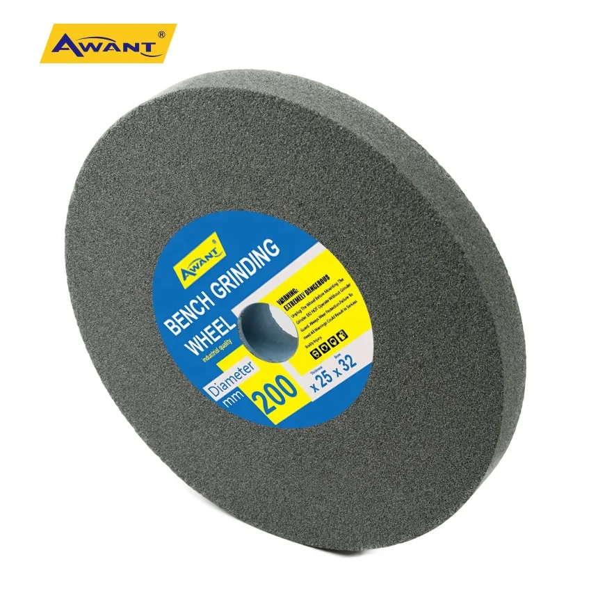 Bench Grinding Wheel 200mm 8 Inch Green Grinding Disc for Stone Cast Iron Bronze Copper Glass Ceramic Marble Granite