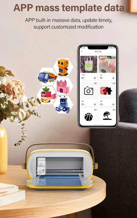 Machine & Digital Content Library Bundle Design Space App Portable DIY Smart Machine for customized cards crafts labels Blue