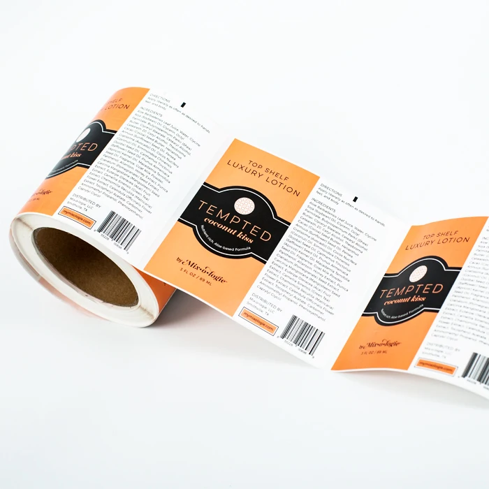 self adhesive waterproof printing squeeze bottle custom labels , cosmetic lotion tube label for flexible packaging