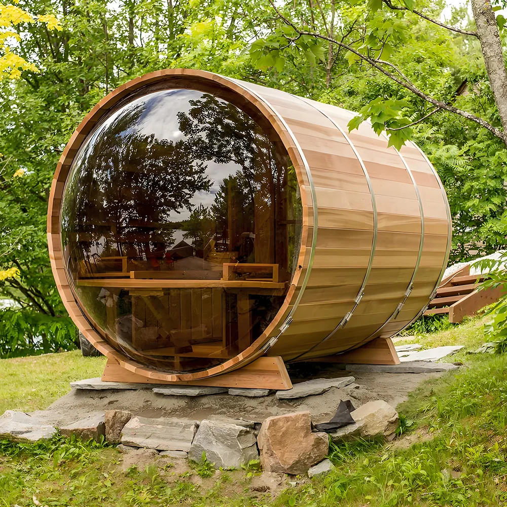 Outdoor luxury Han circular Hemlock sweat steaming room