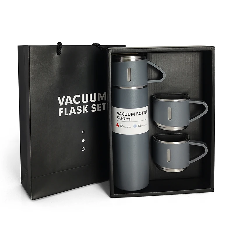 Amazon Hot Sale 500ml Corporate Business Stainless Steel Vacuum Flask Thermos Mug Gift Set