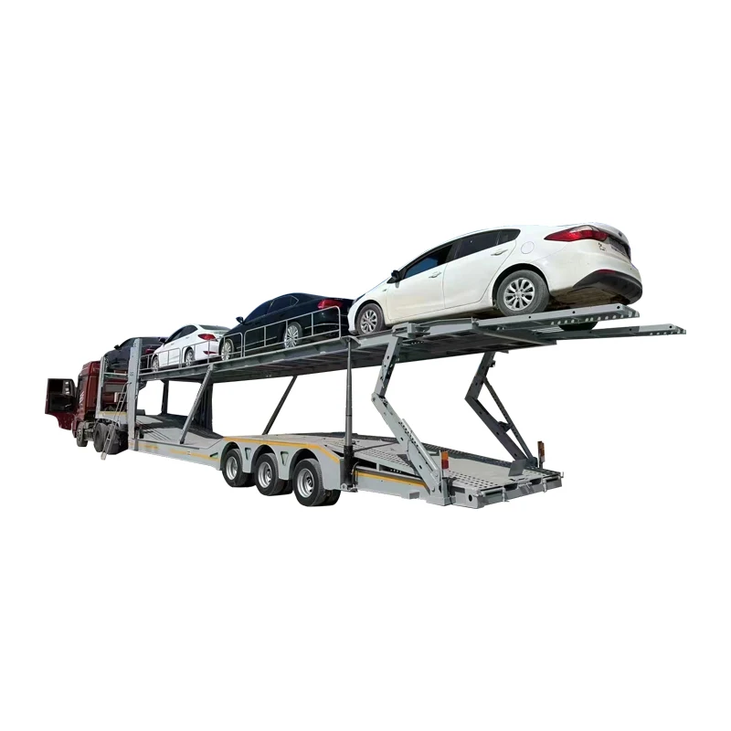 China Factory Price 2 Axles Two Floor Vehicle Transport Car Carrier Trailer