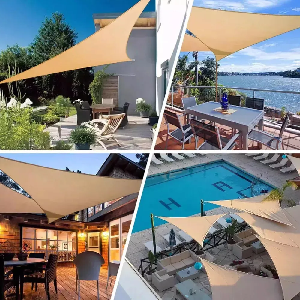 Oxford Waterproof Sun Shade Sails for Outdoor Patio Garden Balcony Camping-Square & Triangle Patterns for Restaurants in Summer