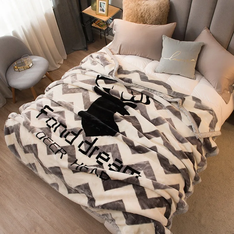 Laschel Blanket Winter Thick Blanket Single Nap Blanket Dormitory Students Coral Flannel Quilt
