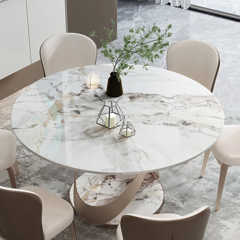 Customized Wholesale High Quality Nordic Style Marble Round Dining Table Set