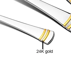 24pcs stainless steel 18/10 gold cutlery set in nice gift box with spoon and fork read to ship