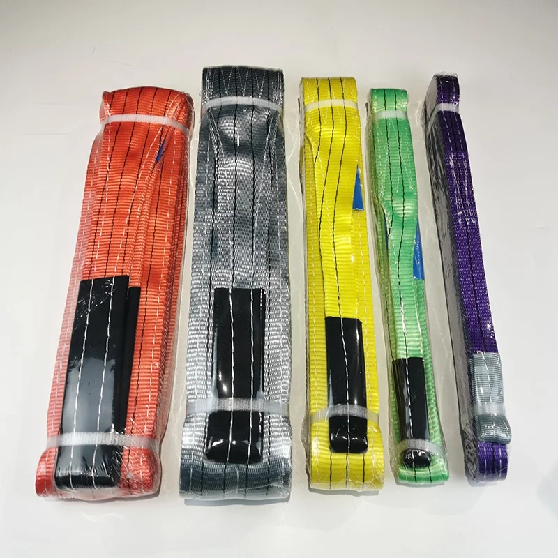 
Polyester webbing sling web belt color code container lifting sling with flat eye 