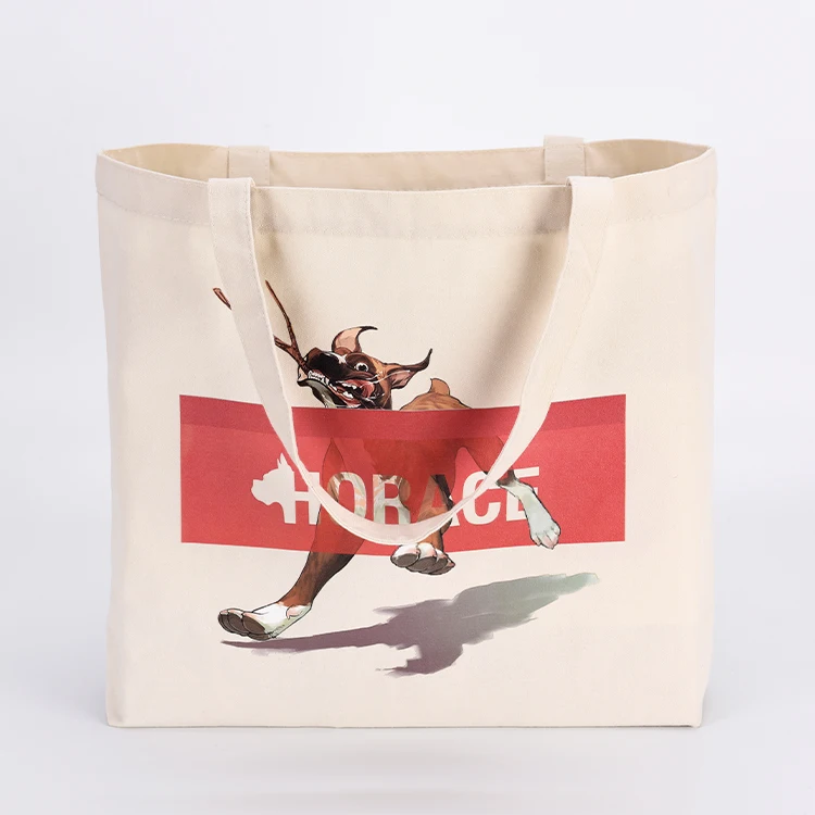 Reusable high quality Eco 100% cotton grocery custom standard size canvas cotton bag with logo