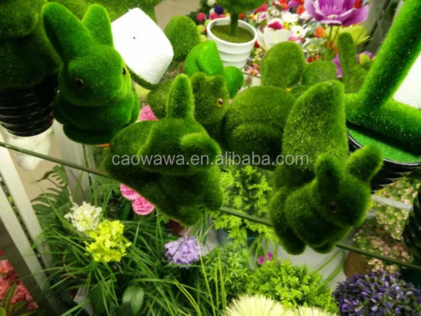 
Hanturf Green Artificial Grass Animals handmade flocking crafts 