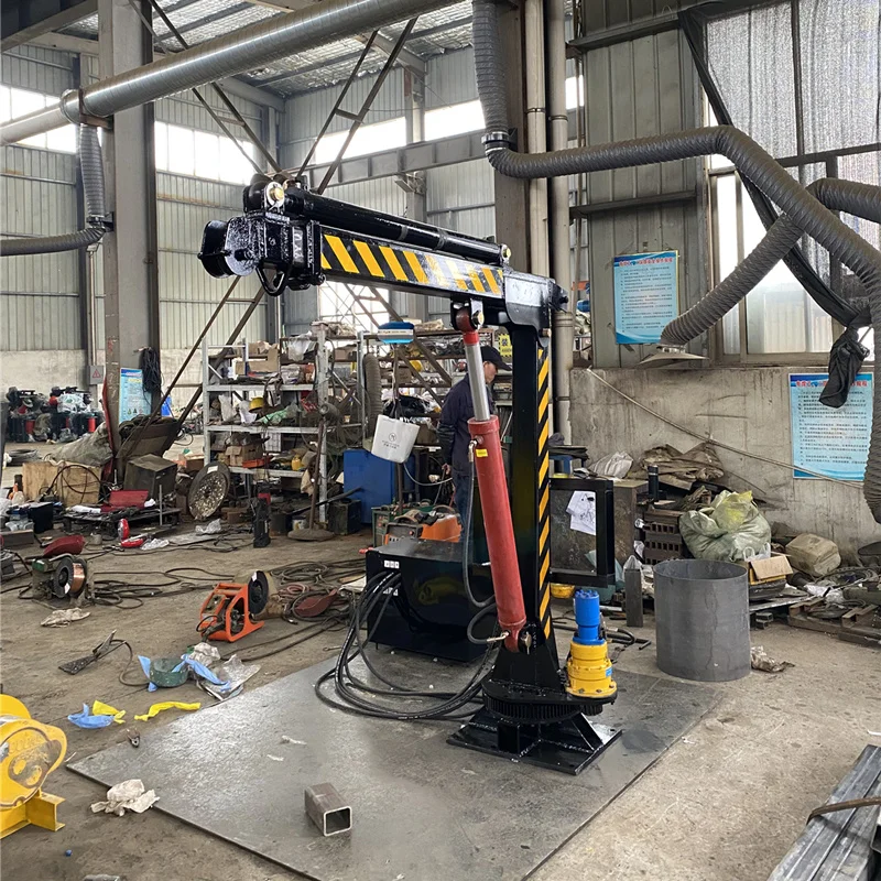 Pickup truck loading hydraulic crane fishing boat truck loading and unloading cargo pickup truck crane