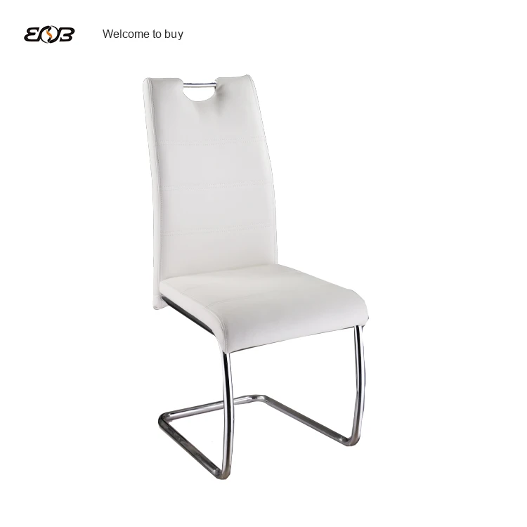 China Factory Supply Good Quality No Folded PU Dining Chair With Steel Tube Chromed Legs In Cheap Price
