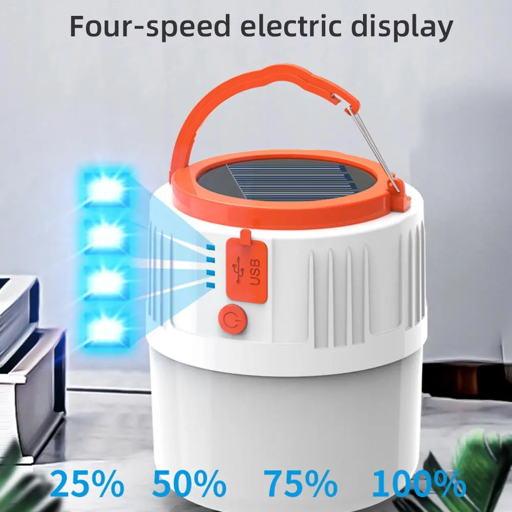 Led Camping Lantern lamp outdoor Portable USB Rechargeable  Multifunctional Solar Camping lights