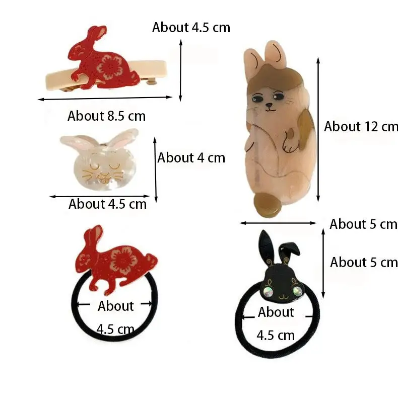 12cm Acetate Giant Rabbit Accesorios Para El Cabello Shark Hair Claw Sweet Cute Clamps Clips For Girl Hair Clips For Women