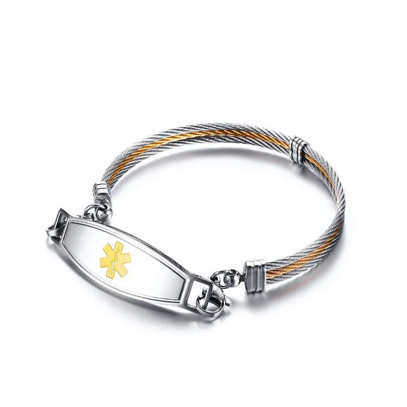 Yiwu Meise Stainless Steel Yellow Medical Logo WIA Bracelet