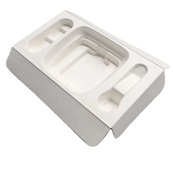 Factory Luxury custom logo color Biodegradable Recyclable Paper Molded Paper Pulp Packaging Box Cosmetic Pulp Molding Box pack