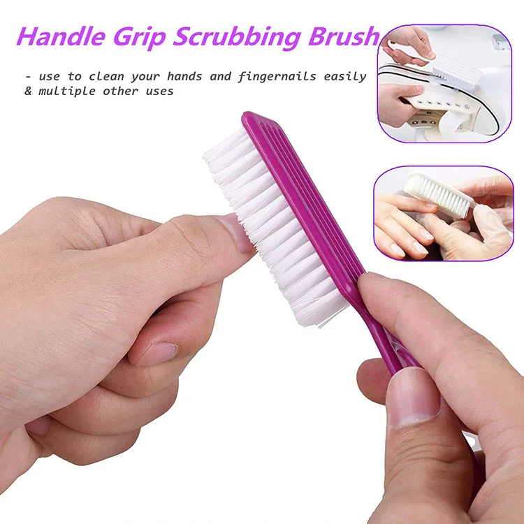 Handle Grip Nail Brush Fingernail Scrub Brush Hand Cleaning Brushes Soft Stiff Bristles Scrubber Manicure Tools for Toes