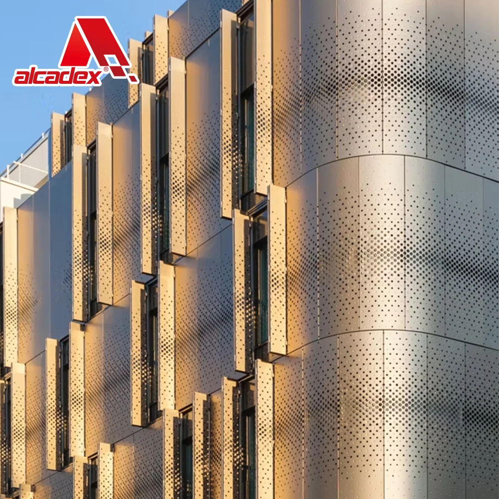 Exterior aluminium wall facade cladding design metal panels aluminum roller coating panels for building cladding