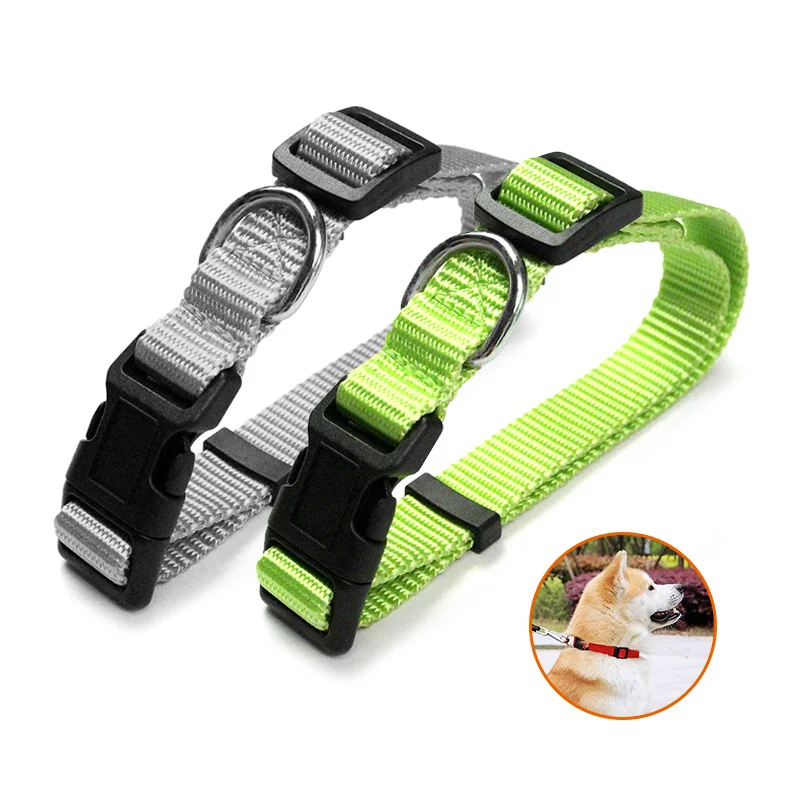 New Plastic Buckle Vegan Solid Blank Woven Adjustable Puppy Small PP Nylon Custom Perros Mascota Cat Pet Dog Collar