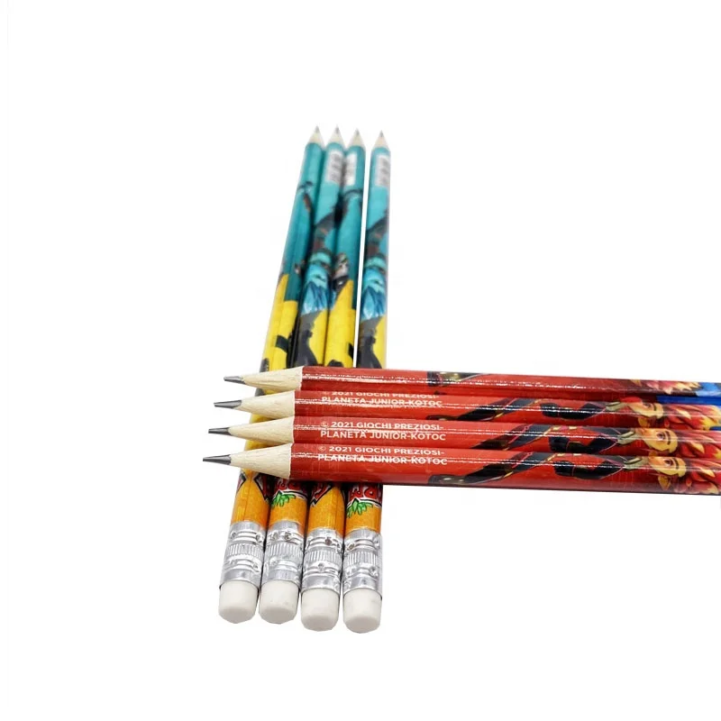 Standard Pencil for Kids Stationery Sets with Eraser Pencil High Quality HB Pencil Sets New Product Ideas 2023 Cartoon Black OEM