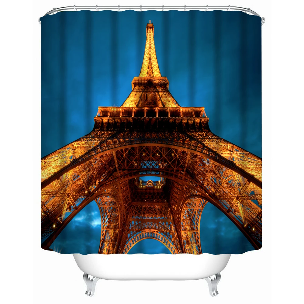 Super Waterproof bath curtain Fabric Bathroom Home Decor Shower Curtain Set with Hooks