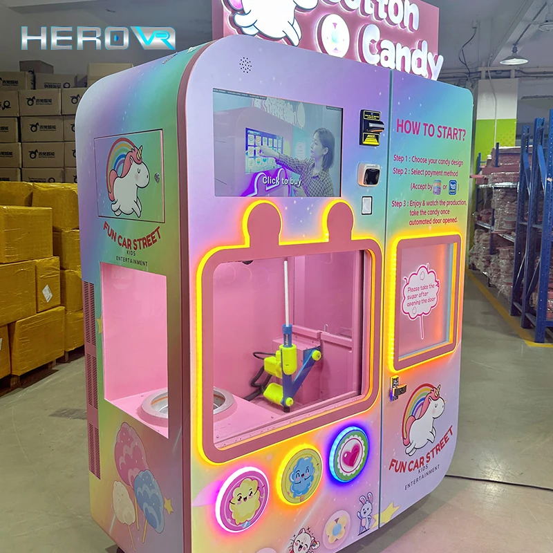 24 Hour Shop Wifi Control Mini Touch Screen Coin Operated Candy Cotton Vending Machine In Uae